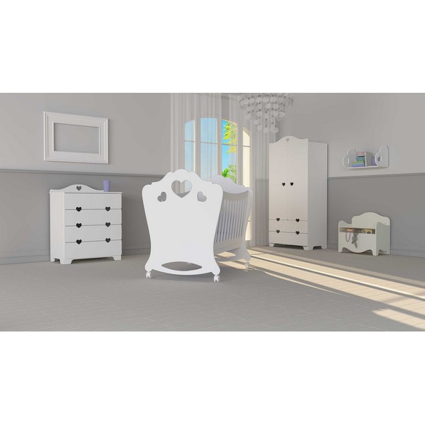 Продукт Bambino Casa Montessori Allegria Cuori Chiari Bianco - Рафт Бял - 0 - BG Hlapeta